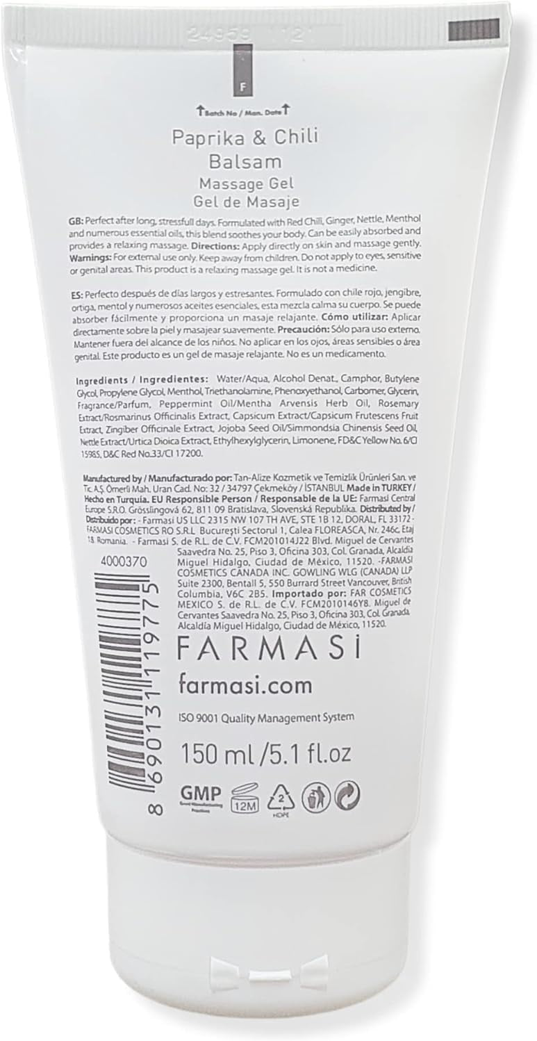 FARMASI Dr. C. Tuna Paprika & Chili Balsam Massage Gel