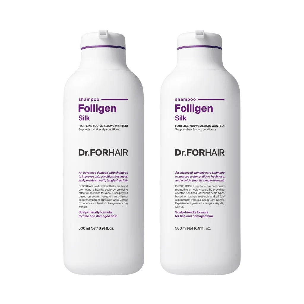 Dr.FORHAIR Folligen Silk Shampoo, 16.9 fl oz, 2-pack
