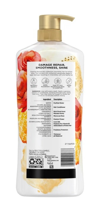 Pantene Essential Botanicals Moroccan Rose & Manuka Honey Conditioner, 38.2 fl oz