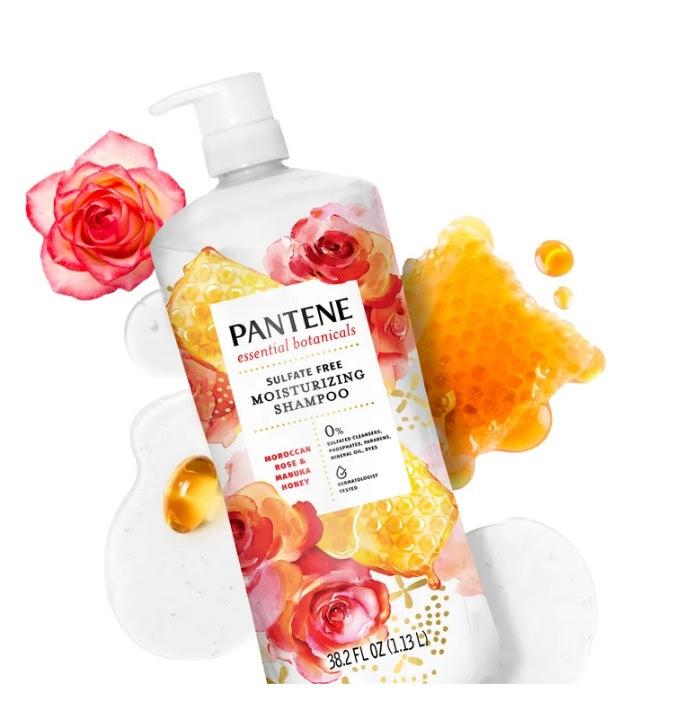 Pantene Essential Botanicals Moroccan Rose & Manuka Honey Shampoo, 38.2 fl oz