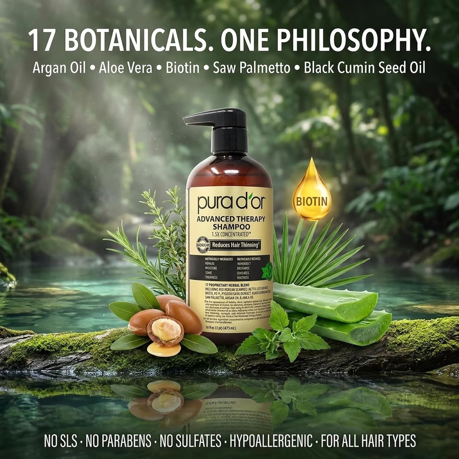 Pura d'or Clinically Formulated Biotin Shampoo