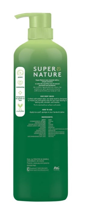 Super Nature Moisturizing Aloe Body Wash, 30 fl oz